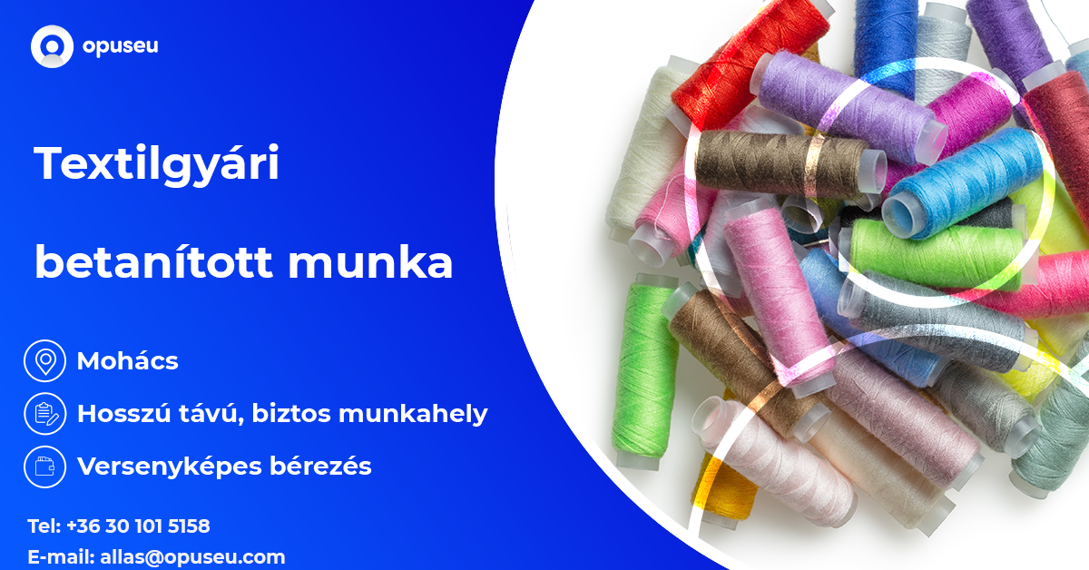 Textilipari betanított munka