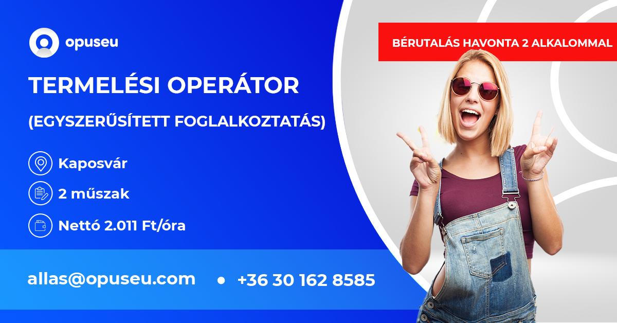 Termelési operátor (egyszerűsített foglalkoztatás)