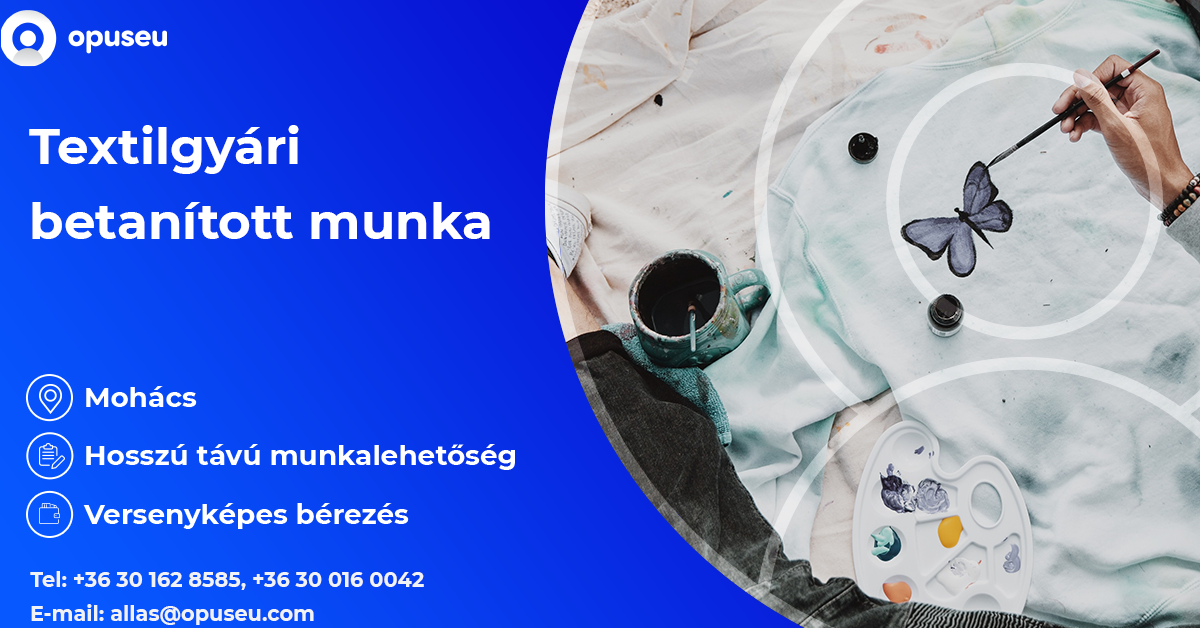 Textilipari betanított munka